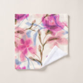 Roze waterverf florale patroon bad handdoek (Wasdoekje)