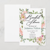  roze waterverf florale uitnodiging (Voorkant / Achterkant)