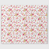 Roze Waterverf Florals Cadeaupapier (Vlak)