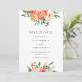 Roze Waterverf Florals Wedden sparen de Datum Save The Date (Staand voorkant)