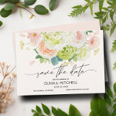 Roze Waterverf Florals Wedding Save The Date