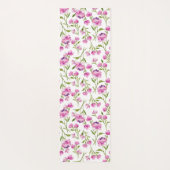 Roze Waterverf Florals Yoga Mat (Achterkant)