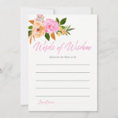 Roze waterverf floreel advies voor het Baby shower Kaart (Voorkant)