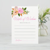 Roze waterverf floreel advies voor het Baby shower Kaart (Staand voorkant)