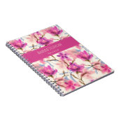 Roze waterverf floreel notitieboek (Rechterzijde)