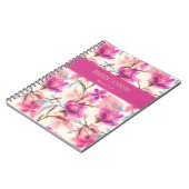 Roze waterverf floreel notitieboek (Linkerzijde)