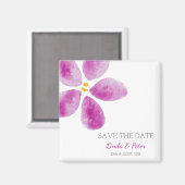 Roze Waterverf Flower Save the Date Wedding Magneet (Voorkant / Achterkant)