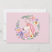 Roze Waterverf Flower Unicorn Meisje Verjaardag Kaart