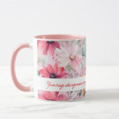Roze Waterverf FLowers Afdrukken | Gift voor mam | Mok (Links)