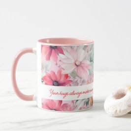 Roze Waterverf FLowers Afdrukken | Gift voor mam | Mok