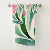 Roze Waterverf Flowers Art Bad Handdoek (Insitu)