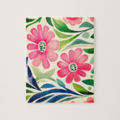 Roze Waterverf Flowers Art Legpuzzel (Verticaal)