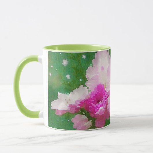 Roze Waterverf Flowers Art Mok Cup (Links)