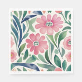 Roze Waterverf Flowers Art Servet (Voorkant)