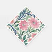 Roze Waterverf Flowers Art Servet (Hoek)