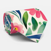 Roze Waterverf Flowers Art Stropdas (Opgerold)