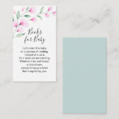 Roze Waterverf Flowers Baby shower Book Request Informatiekaartje (Voorkant / Achterkant)