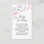 Roze Waterverf Flowers Baby shower Book Request Informatiekaartje (Voorkant)