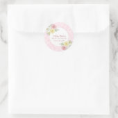 Roze Waterverf Flowers Baby shower Ronde Sticker (Tas)