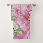 Roze Waterverf Flowers Bad Handdoek (Insitu)