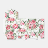 Roze Waterverf Flowers Bedankdoosjes (Uitgevouwen)
