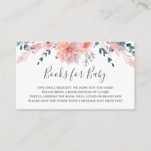 Roze Waterverf Flowers Boeken voor de Kaart van he (Voorkant)