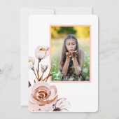 Roze Waterverf Flowers Dochter Eerste Communie Kaart (Achterkant)