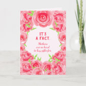 Roze Waterverf Flowers Funny Moederdag Kaart (Voorkant)