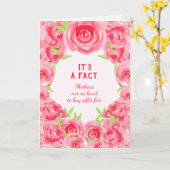 Roze Waterverf Flowers Funny Moederdag Kaart (Gele Bloem)