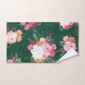 Roze Waterverf Flowers Green Design Bad Handdoek (Handdoek)