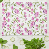 Roze Waterverf Flowers Kitchen Towel Theedoek (Gevouwen)