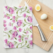 Roze Waterverf Flowers Kitchen Towel Theedoek (Quarter Fold)