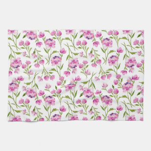 Roze Waterverf Flowers Kitchen Towel Theedoek