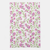 Roze Waterverf Flowers Kitchen Towel Theedoek (Verticaal)