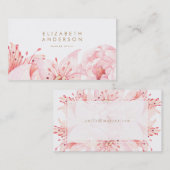 Roze Waterverf Flowers Lilies Visitekaartje (Voorkant / Achterkant)