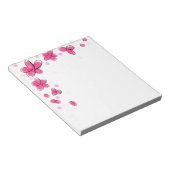 Roze Waterverf Flowers Notitieblok (Schuin)