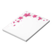 Roze Waterverf Flowers Notitieblok (Linkerzijde)