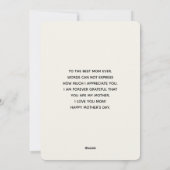 Roze Waterverf Flowers op Stripes Moederdag Feestdagenkaart (Achterkant)