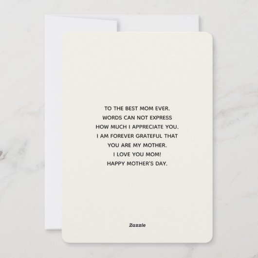 Roze Waterverf Flowers op Stripes Moederdag Feestdagenkaart (Achterkant)