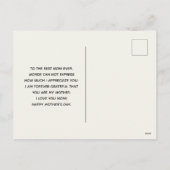 Roze Waterverf Flowers op Stripes Moederdag Feestdagenkaart (Achterkant)