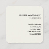 Roze Waterverf Flowers op Stripes Square Busines Vierkante Visitekaartje (Achterkant)