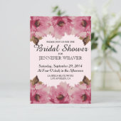  roze Waterverf Flowers Patroon Kaart (Staand voorkant)