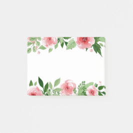 Roze Waterverf Flowers Post haar Post-it® Notes