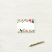 Roze Waterverf Flowers Post haar Post-it® Notes (Op bureau)