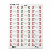 Roze Waterverf Flowers Return Address Etiket (Full Sheet)