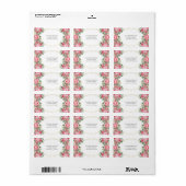 Roze Waterverf Flowers Return Address Etiket (Full Sheet)