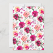 Roze Waterverf Flowers Surprise Birthday Party Kaart (Achterkant)