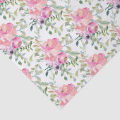  roze Waterverf Flowers Tissuepapier (Detail)