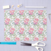  roze Waterverf Flowers Tissuepapier (Craft)