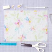 Roze Waterverf Flowers Tissuepapier (Craft)